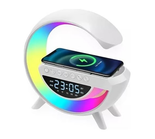 LUMINARIA DE MESA RGB SMART BLUETOOTH WIRELESS CAIXA DE SOM, CARREGADOR POR INDUÇÃO