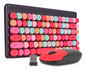 KIT TECLADO E MOUSE SEM FIO KNUP TECLAS COLORIDAS