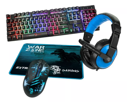 COMBO GAMER 4 EM 1 WARZONE TECLADO,MOUSE,FONE E MOUSEPAD ELG