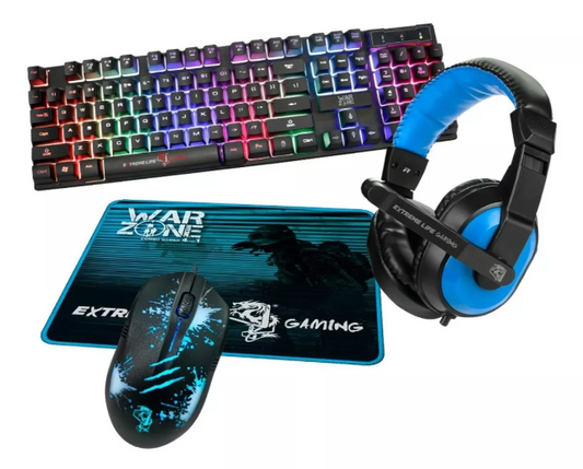 COMBO GAMER 4 EM 1 WARZONE TECLADO,MOUSE,FONE E MOUSEPAD ELG