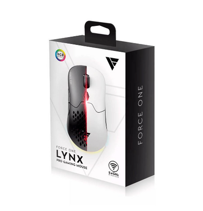 MOUSE FORCE ONE LYNX 19.000 DPI, RGB, WIRELESS ATÉ 70HR