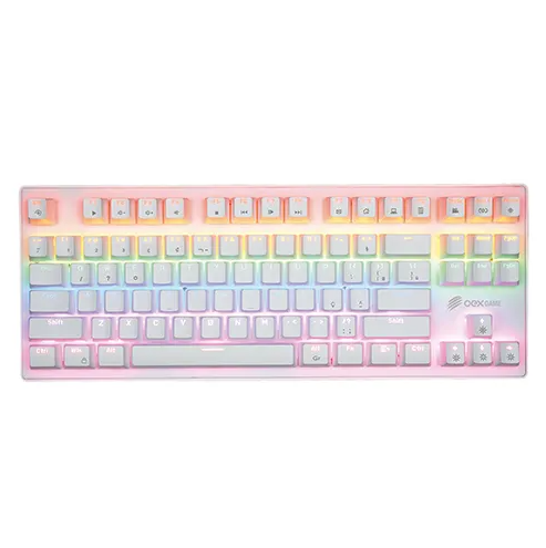 TECLADO GAMER  ZIGGY RELOADED OUTEMU RED OEX TC607 - BRANCO