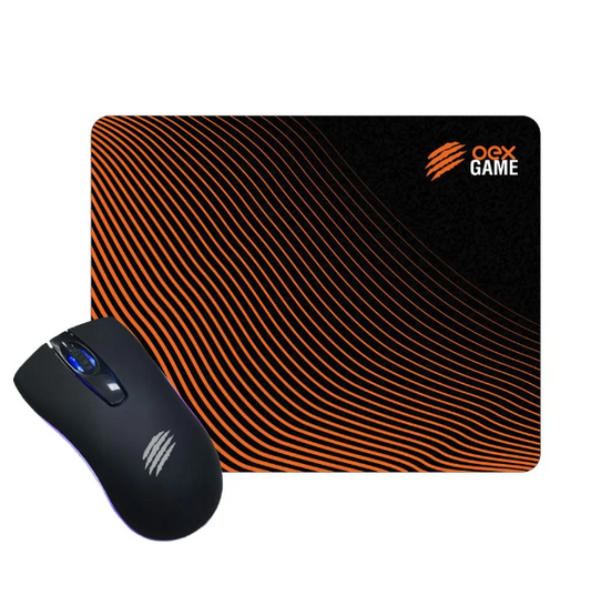 COMBO WAVE MOUSE E MOUSEPAD MC105 OEX - PRETO