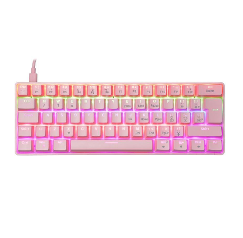 TECLADO GAMER MECANICO ZIGGY PINK OEX RGB TC607
