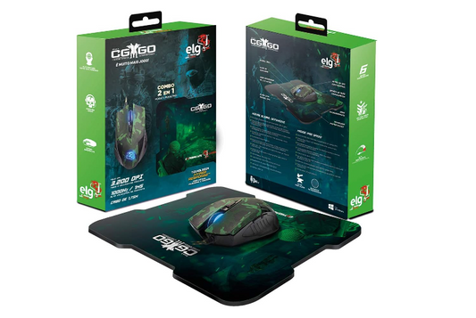 COMBO GAMER 2 EM 1 MOUSE E MOUSE PAD ELG