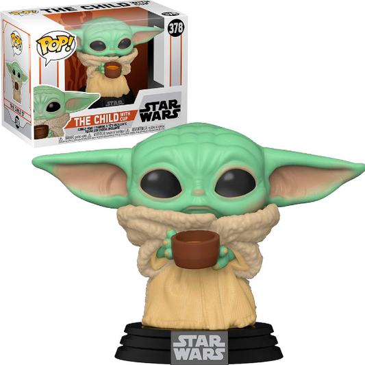 BONECO FUNKO POP MANDALORIAN BABY YODA COM TIGELA 378 - STAR WARS