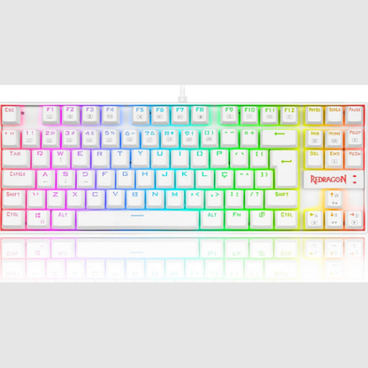TECLADO GAMER REDRAGON  KUMARA RGB BRANCO SWITCH MARROM