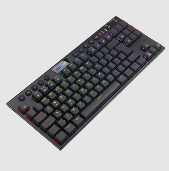 TECLADO GAMER REDRAGON HORUS TKL RGB PRETO SWITCH MARROM - K622