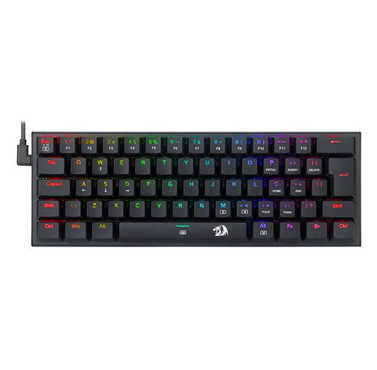 TECLADO GAMER REDRAGON ANIVIA PRETO RGB SWITCH MARROM - K614