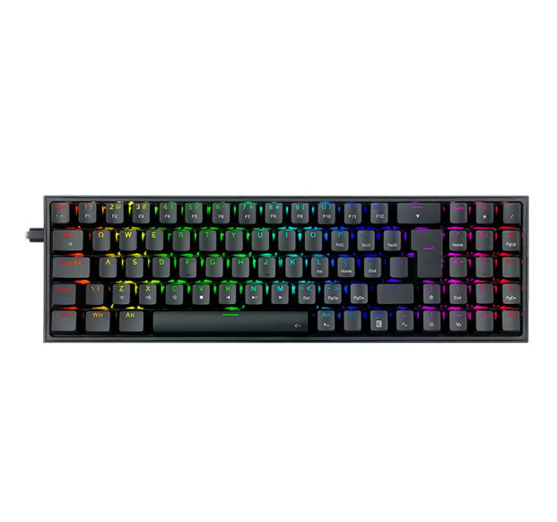TECLADO GAMER REDRAGON POLLUX PRETO RGB PRETO SWITCH MARROM K628