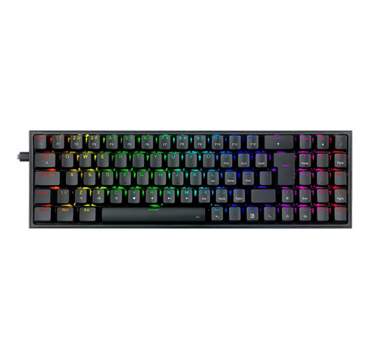 TECLADO GAMER REDRAGON POLLUX PRETO RGB PRETO SWITCH MARROM K628