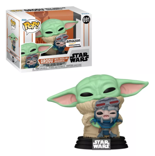 BONECO FUNKO POP MANDALORIAN GROGRU COM DROIDSMITH 691 - STAR WARS