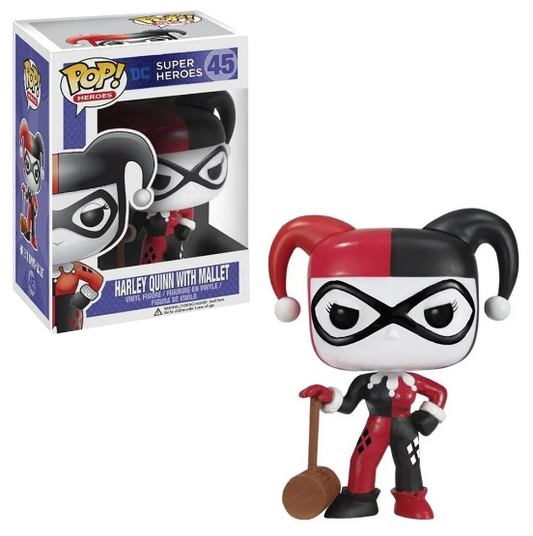 BONECO FUNKO POP ARLEQUINA COM MARTELO 45 - DC SUPER HEROES