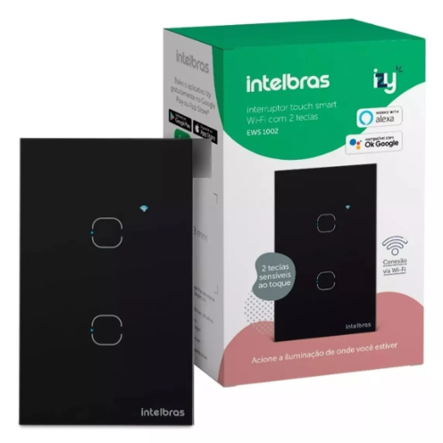 INTERRUPTOR INTELIGENTE WIFI EWS 1002 INTELBRAS PRETO SMART