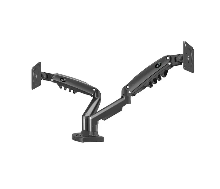 SUPORTE DUPLO MULTIARTICULADO COM PISTAO A GAS PARA 2 MONITORES ELG