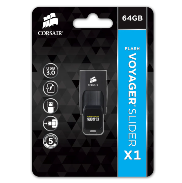 PENDRIVE CORSAIR FLASH VOYAGER 64GB / USB 3.0 (CMFVY3A-64GB)